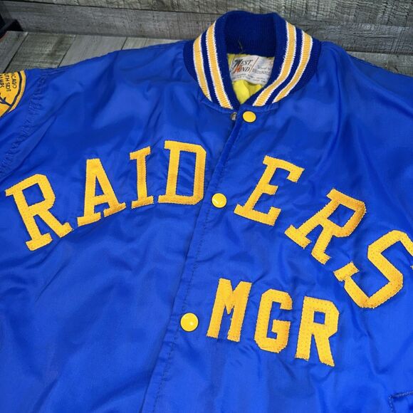 Men’s Vintage 1970S Baseball Jacket Westwind Size Large Blue Raiders - Picture 6 of 13